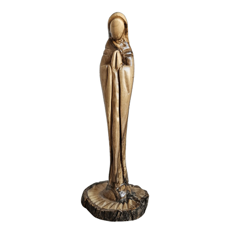 Miniature : Vierge en prière en bois d’olivier de Bethléem – Sculpture artisanale