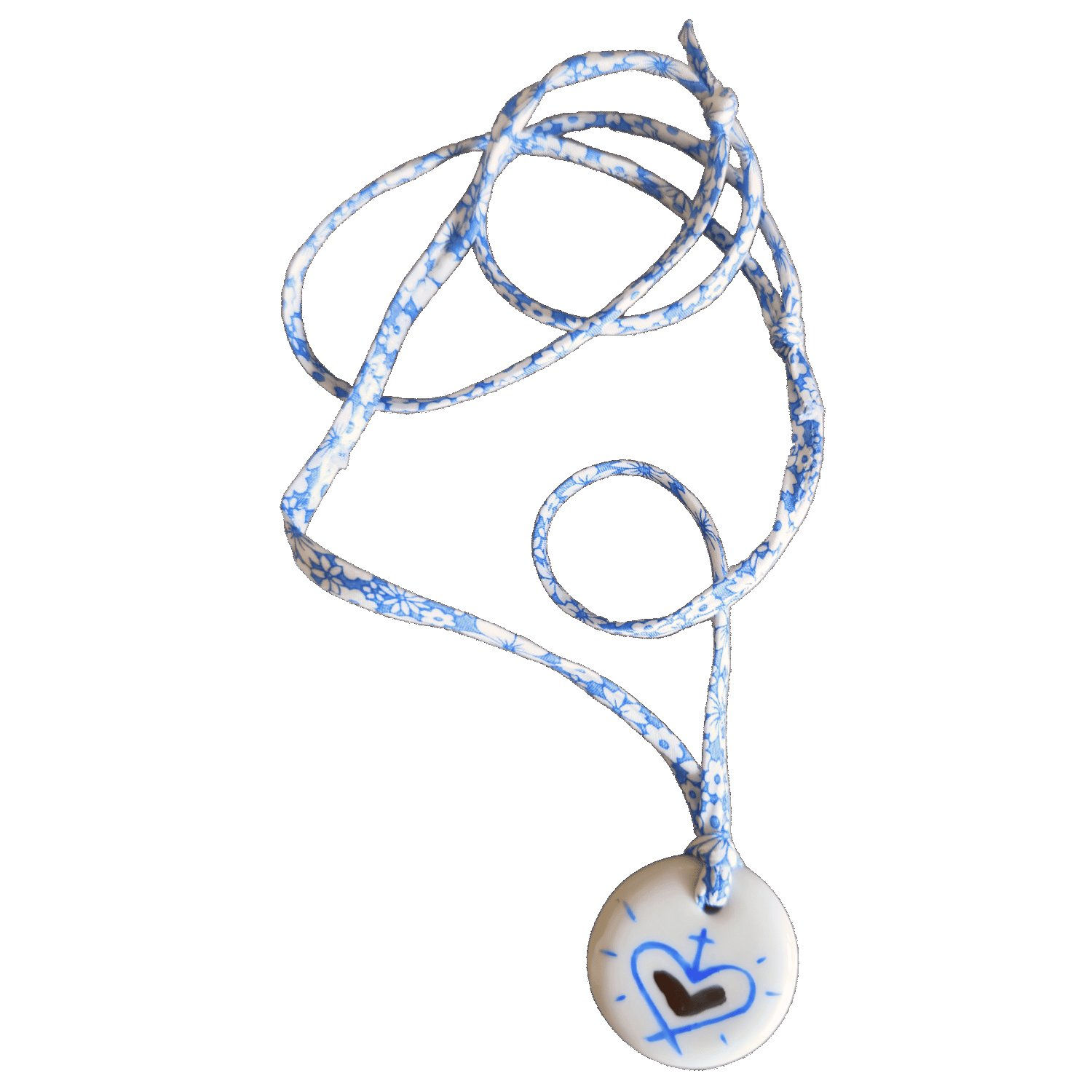 Collier liberty Cœur en porcelaine