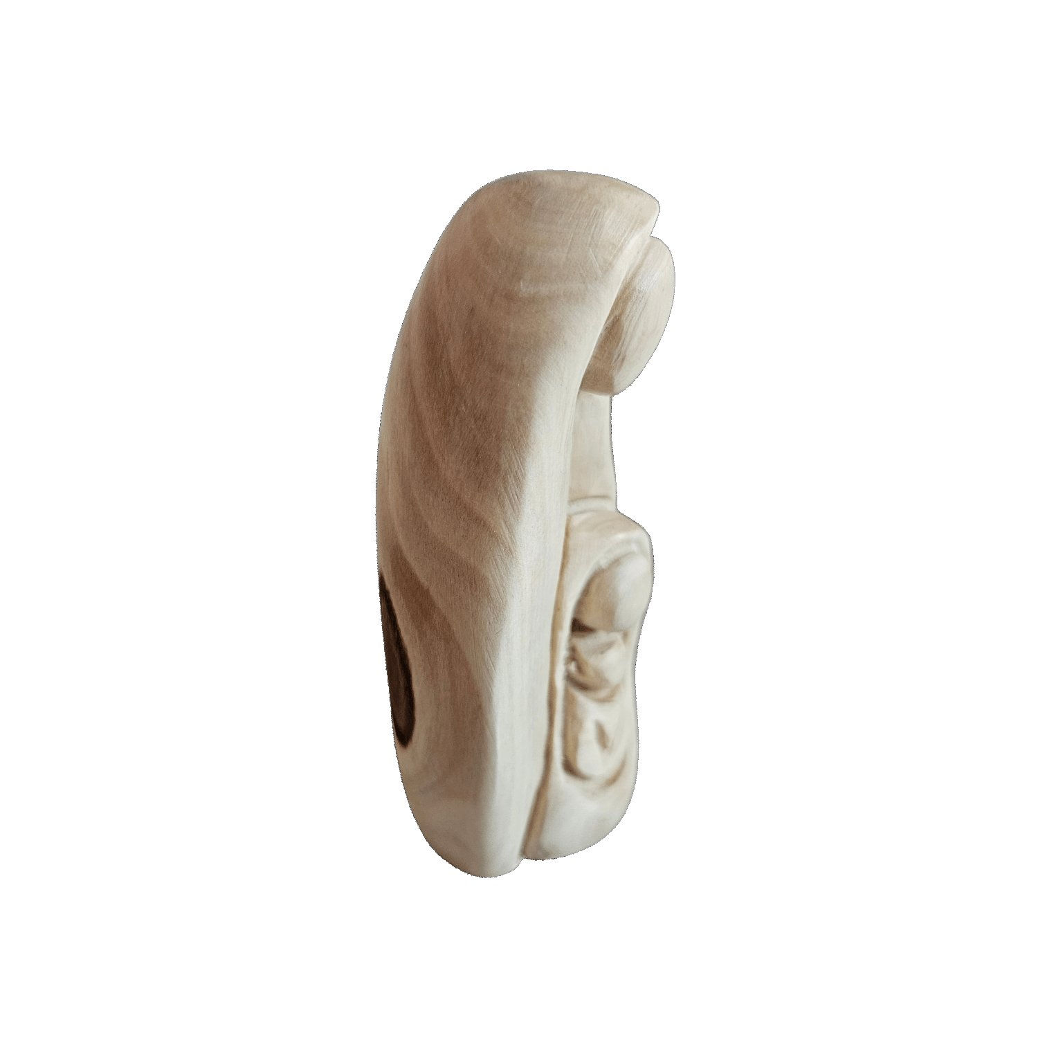Sainte Famille minimaliste en bois d’olivier de Bethléem – Sculpture artisanale