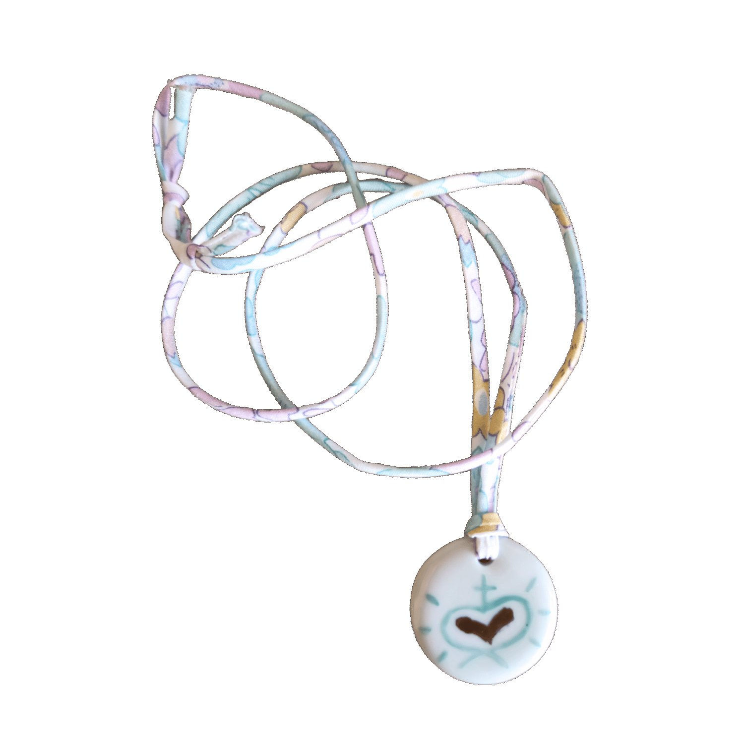 Collier liberty Cœur en porcelaine