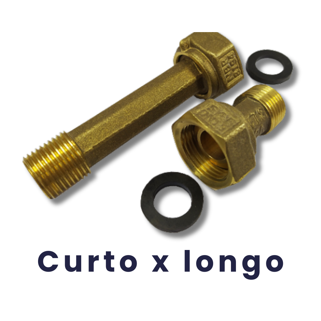 conexão latao curto longo