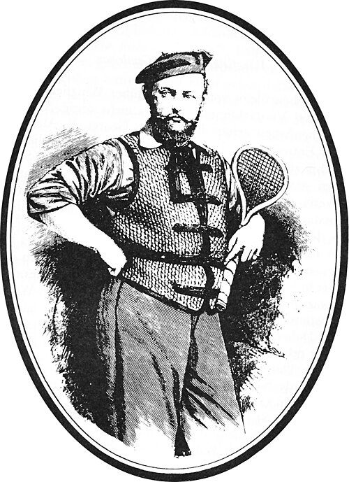 Major Walter Clopton Wingfield (1833-1912), inventor of modern lawn tennis. The image has been published in the English magazine "Illustrated Sporting and Dramatic News" Volume 15, June 1881