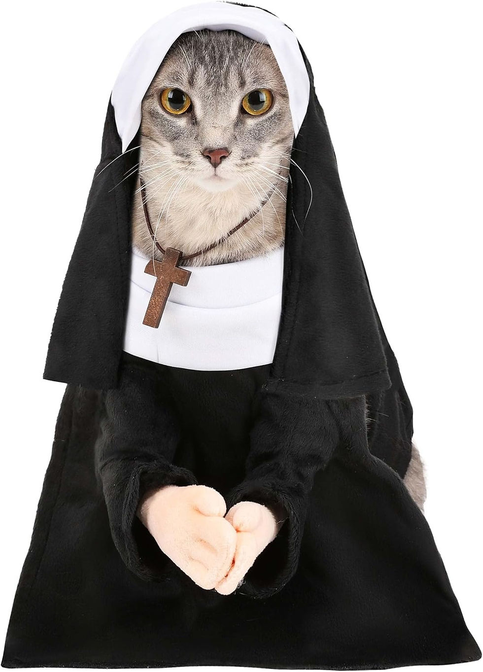 Pet Nun Costume for Dogs and Cats Holy Hound Dress Up with Vest, Gown, Necklace & Veil