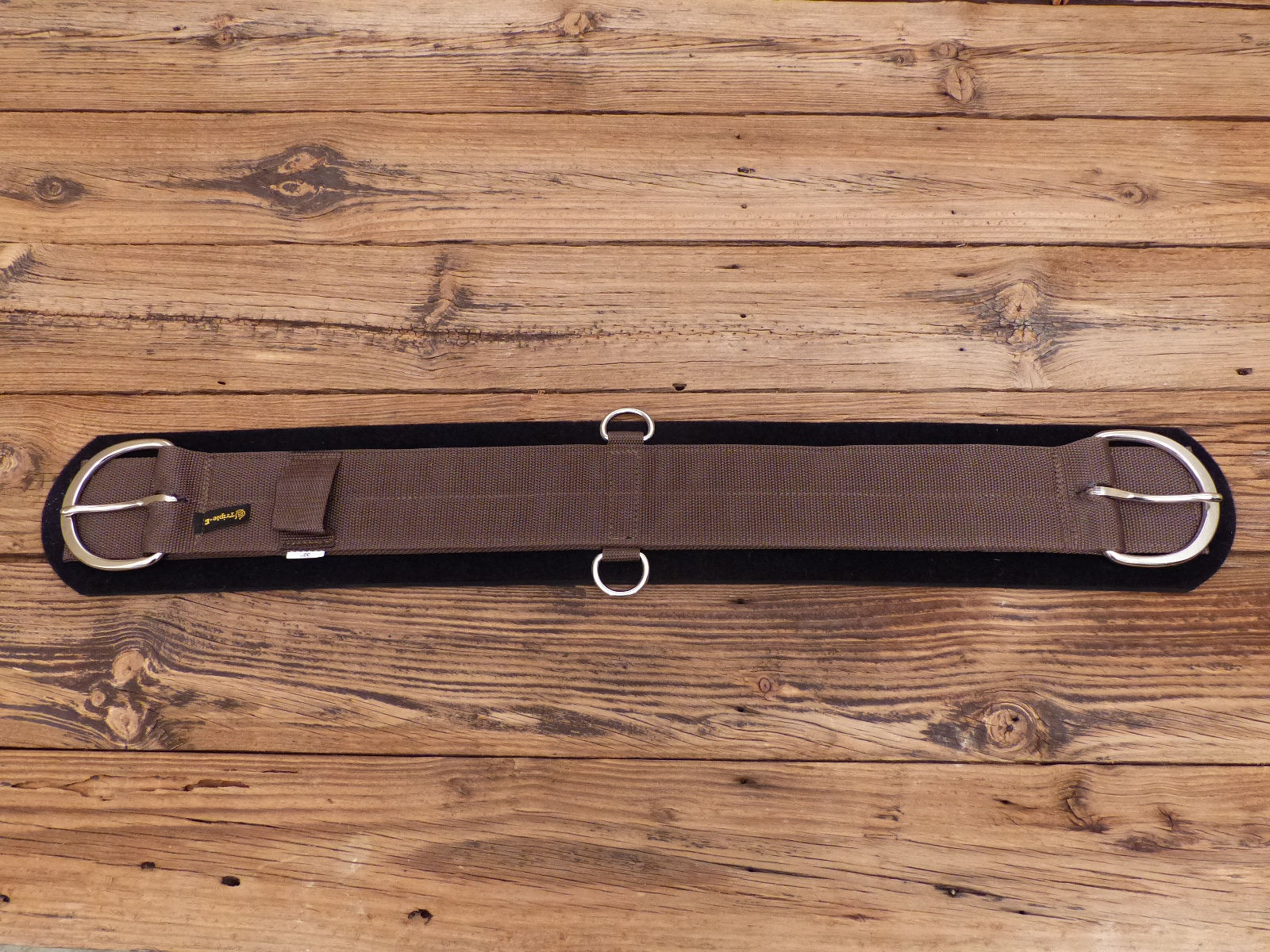 Sangle néoprène velcro et boucles inox Brun/Noire