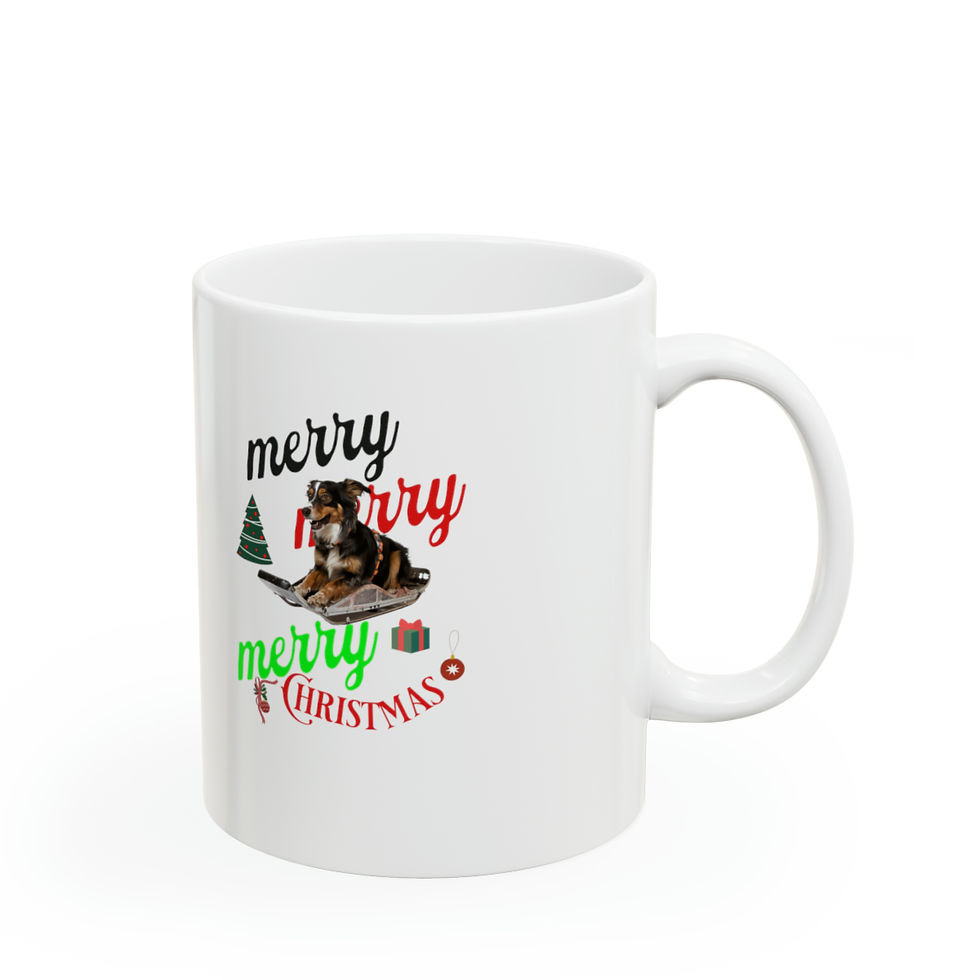 Thumbnail: Ceramic Mery Christmas Dog Mug, 11oz