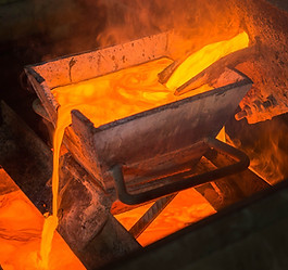 Gold processing pour at mining processing mill