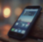 Eye-level view of a smartphone displaying a networking app interface