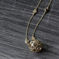 Thumbnail: "Bombus" Honeycomb Bead Pendant