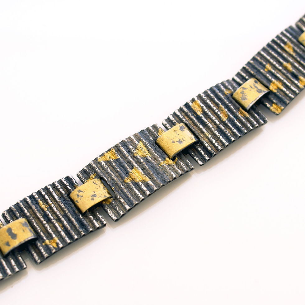 Miniatura: Bracciale in argento e oro puro. Gioielli artigianali.  Shop di vendita online