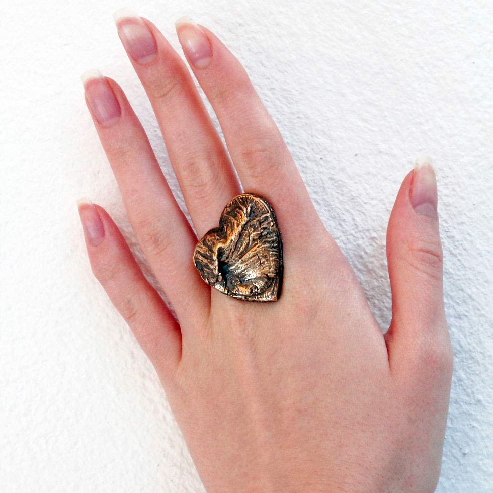 Miniatura: Anello cuore in bronzo. Vendita online