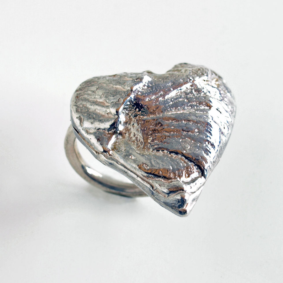 Miniatura: Anello cuore in argento. Negozio online