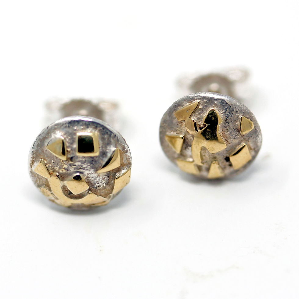 Miniatura: Orecchini tondi n oro e argento. Gioielli particolari shop online.