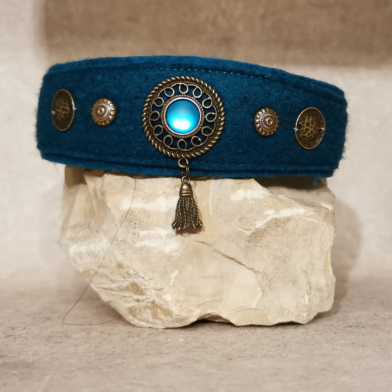 #1074/ HU 37 cm -mit Kettenzugstopp - Wohlfühlhalsung Filz