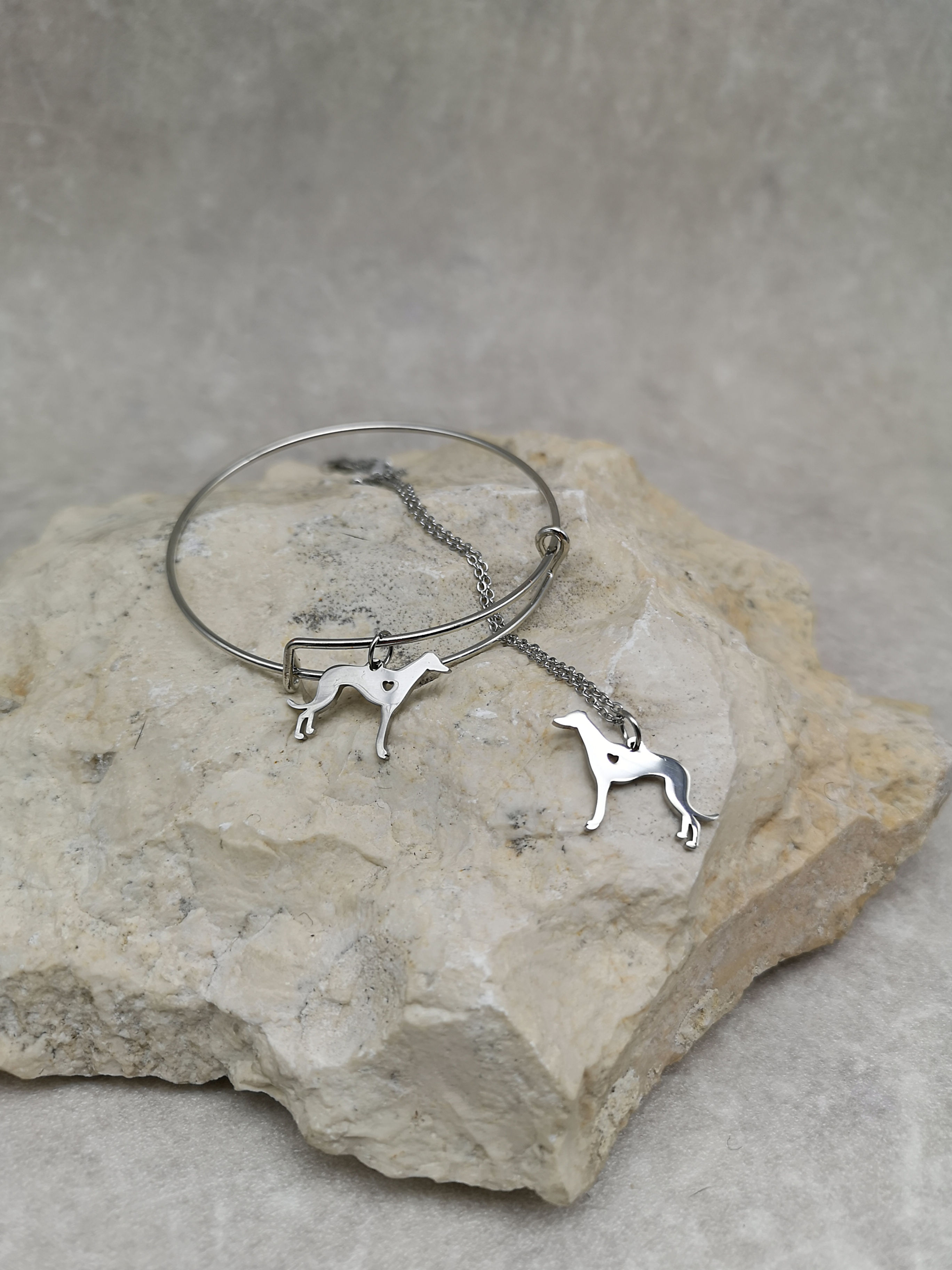 Schmuckset  "Windhundliebe" aus Edelstahl