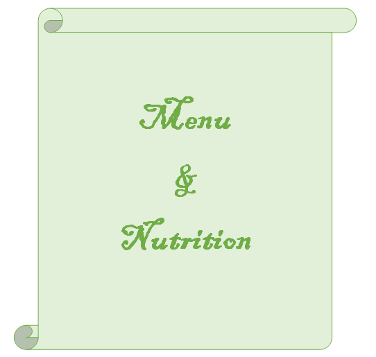 Menu with displayed nutrition infos