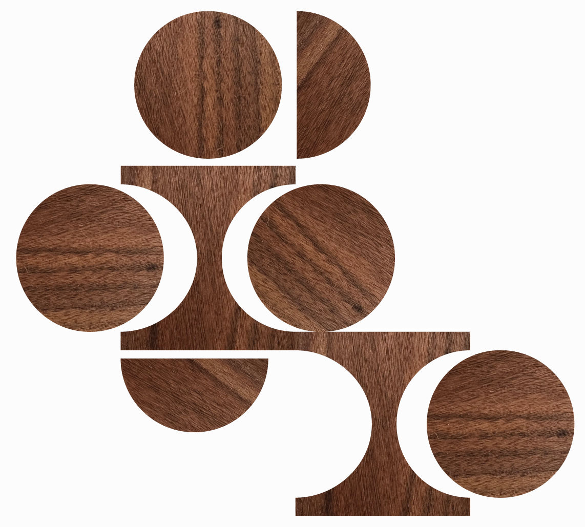 Walnut Mini  Shapes  Set 1