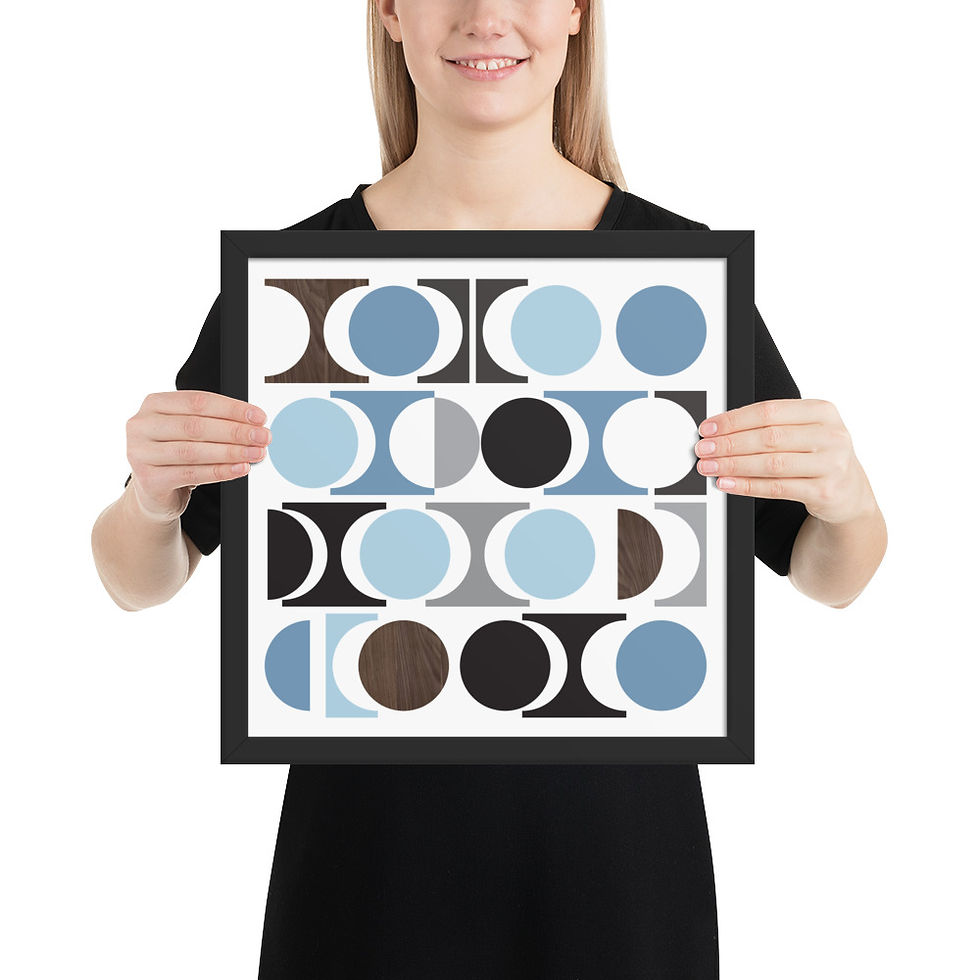 Thumbnail: Art - Printed  Blue Framed