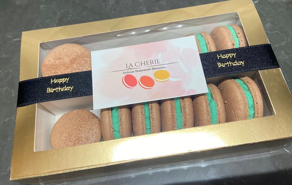 Thumbnail: Chocolate and Mint Macarons (12)