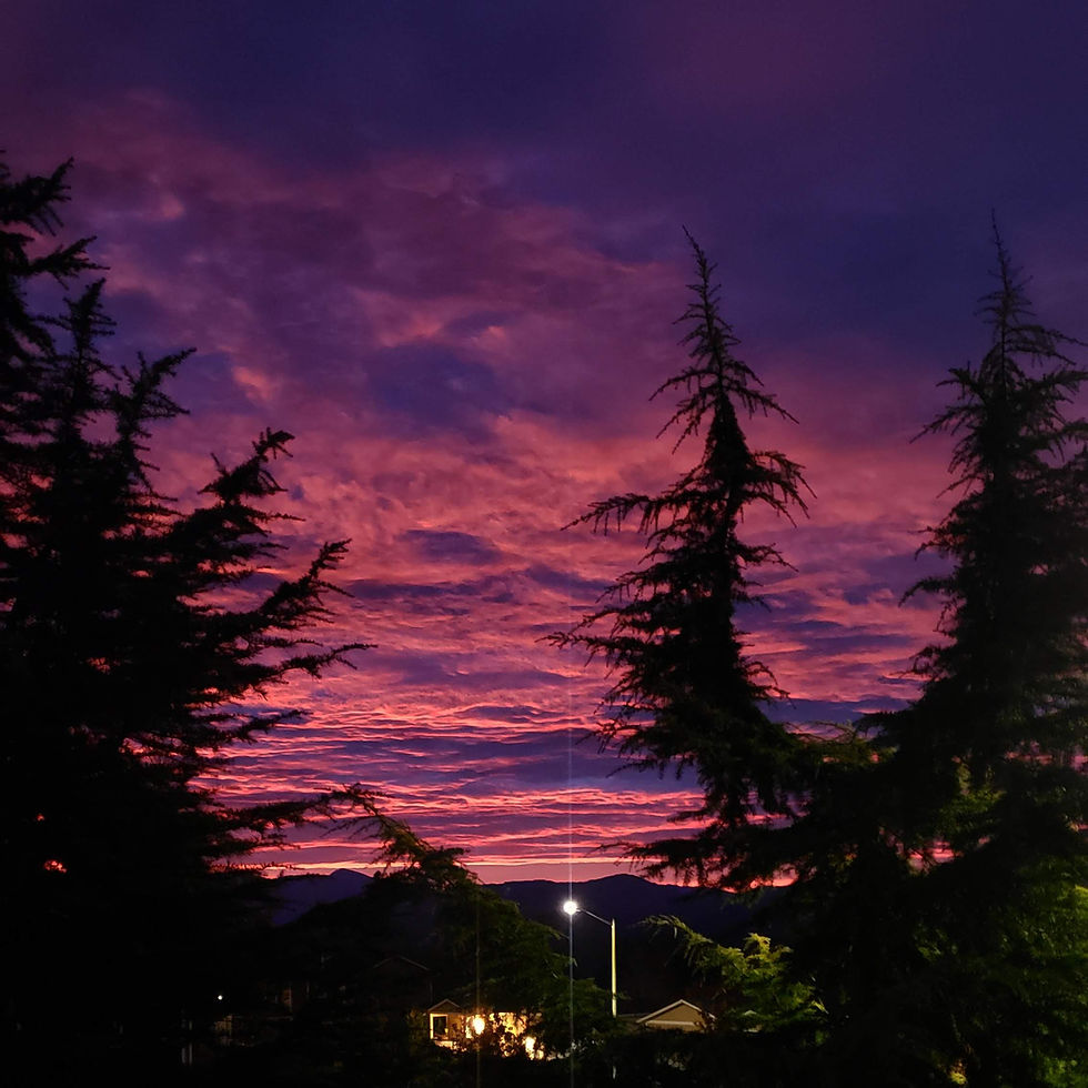 Purple clouds at sunset