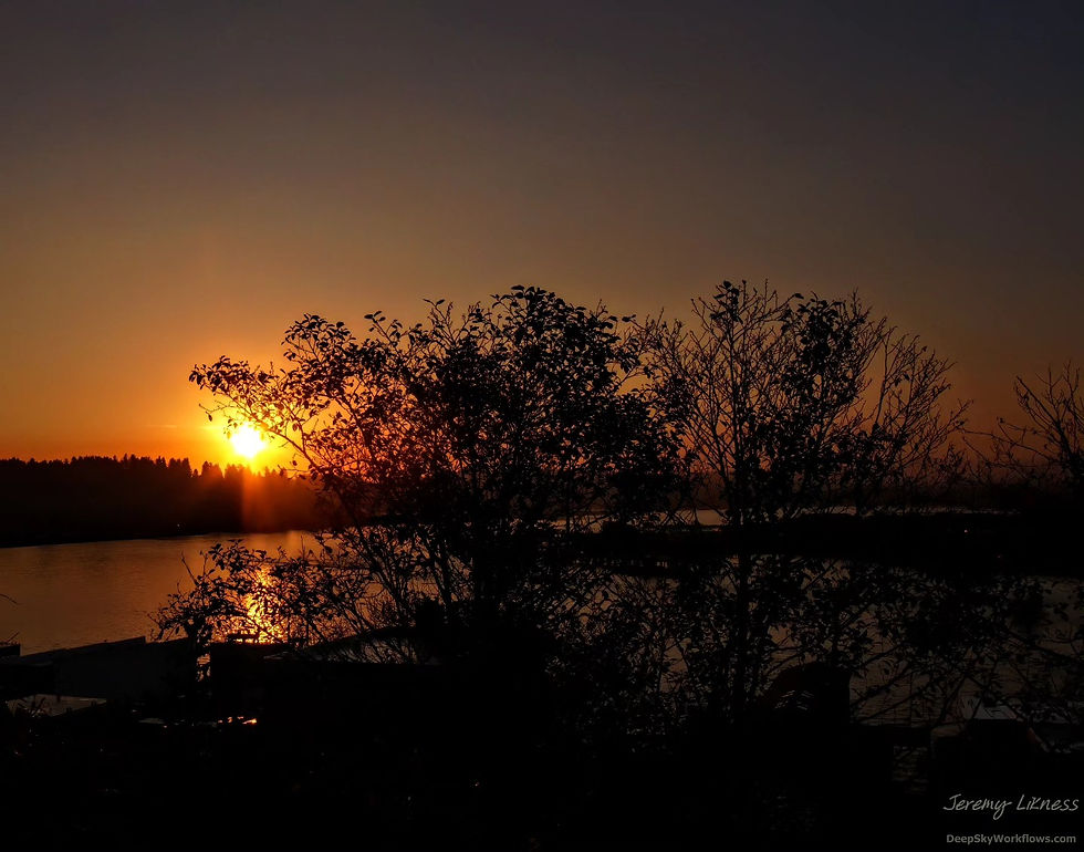 The sun rising over the bay