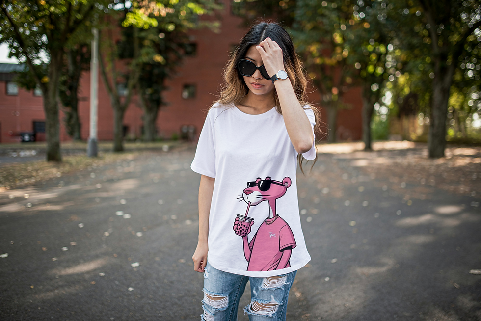 "Pink Panther" designed oversized tshirts