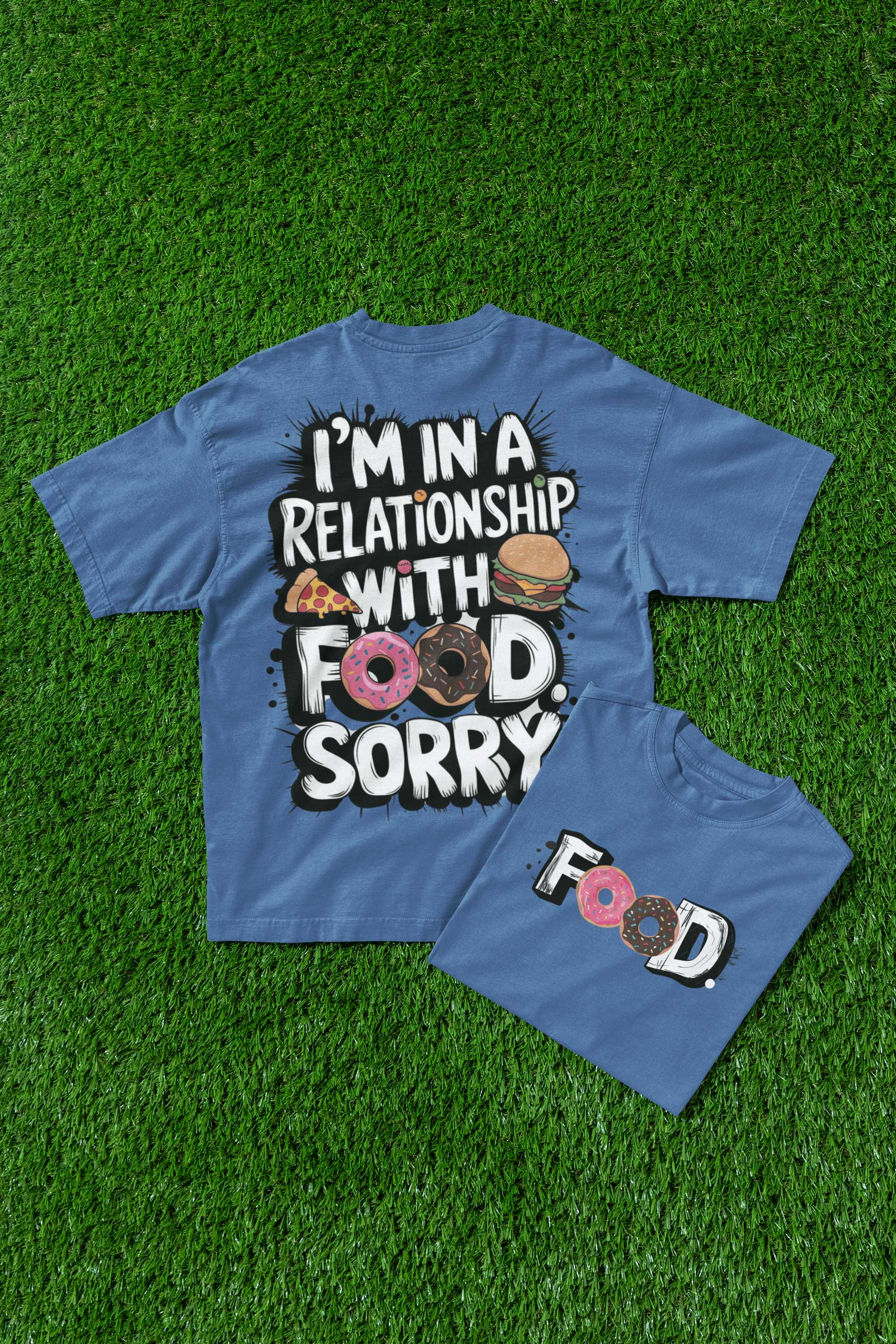 "In relationship with food" designed oversized tshirts