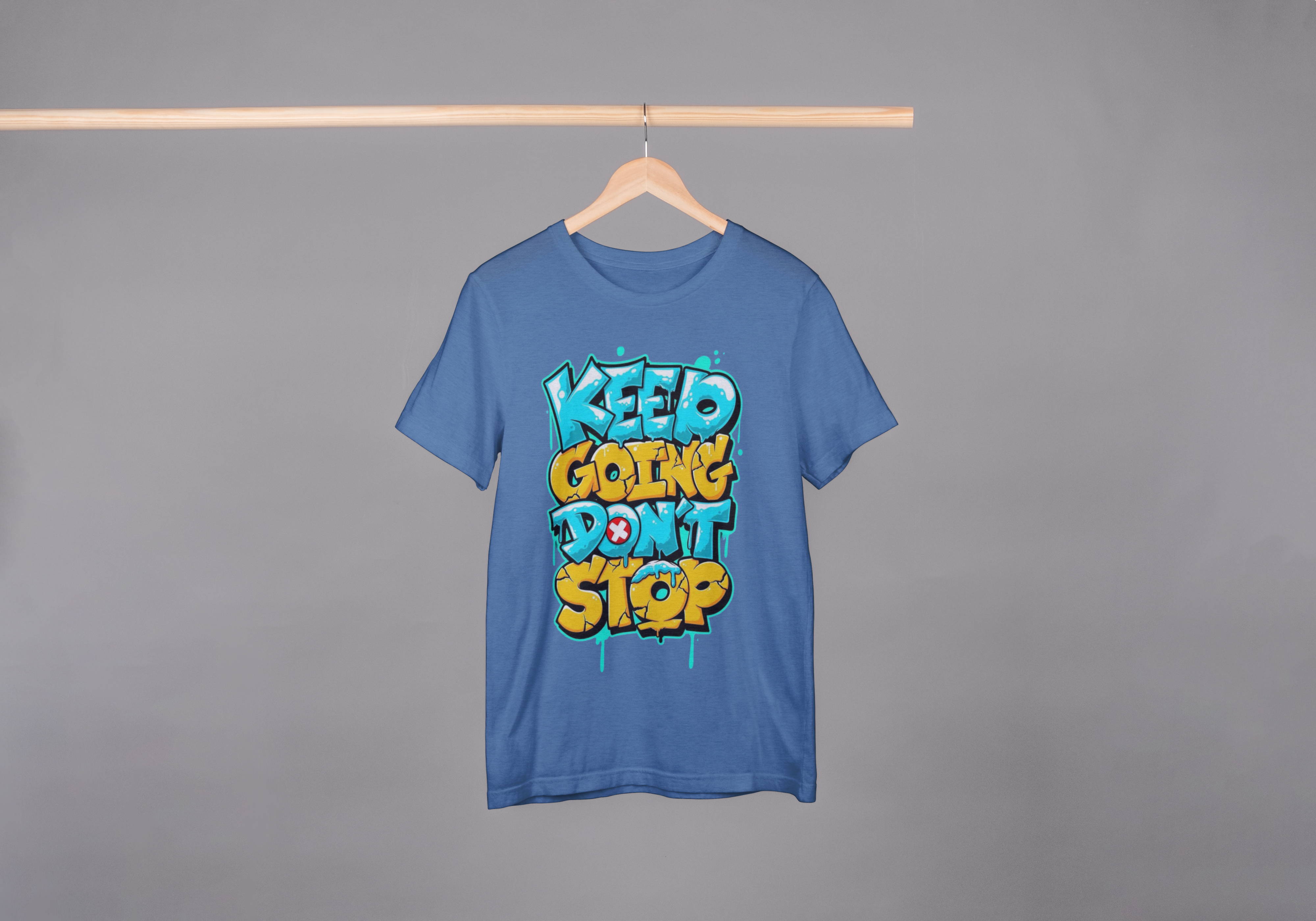 "Keep going" designed oversized