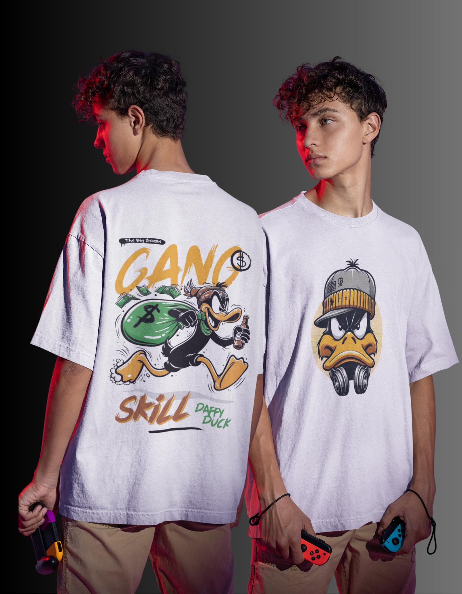"Daffy Duck's Scam" designed oversized tshirts