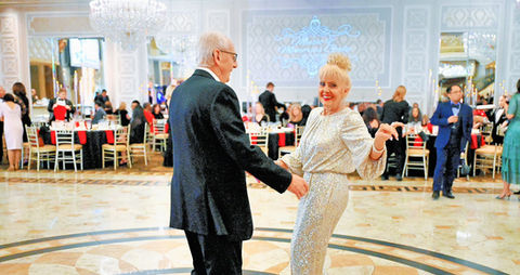 Senior couple dancing at the gala