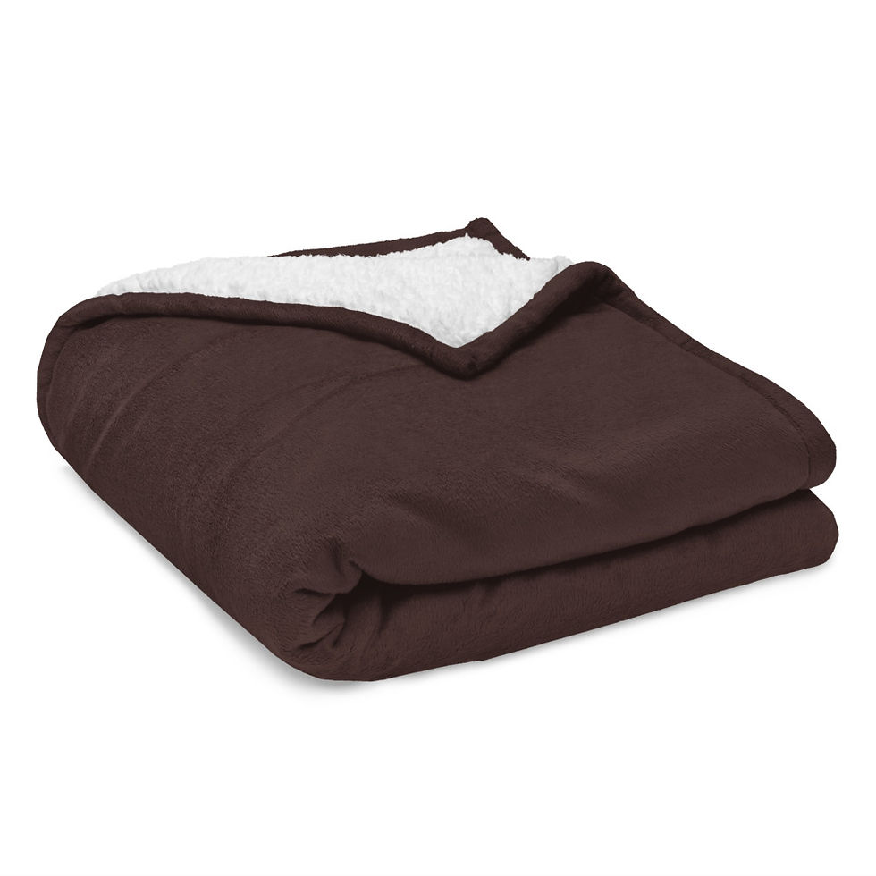 Thumbnail: Premium sherpa blanket Grey and Brown