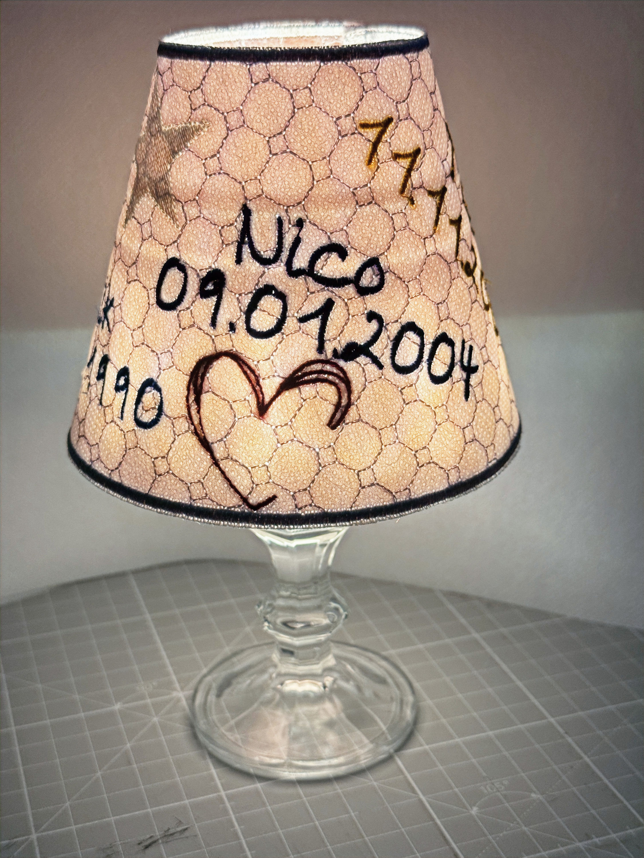 Lampenschirm- Schirm für Weinglas, Einmachglas etc.