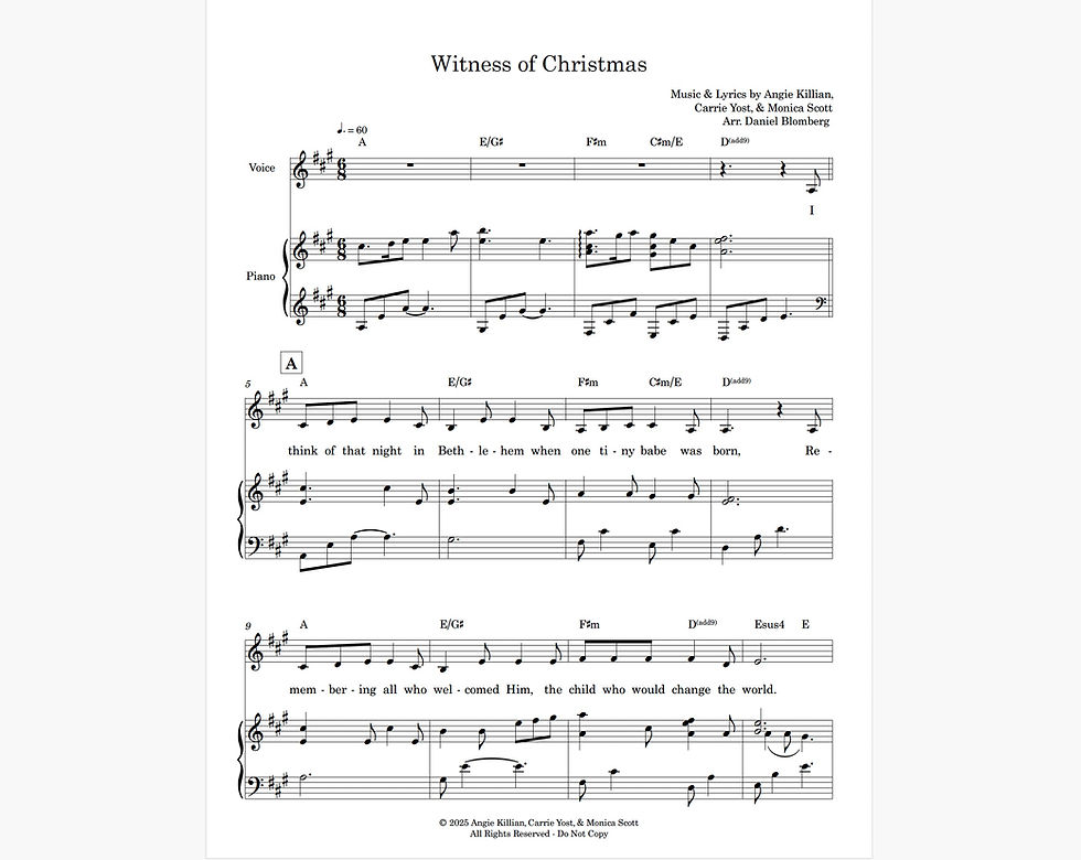 Thumbnail: Witness of Christmas - alto solo + piano (2 copies)