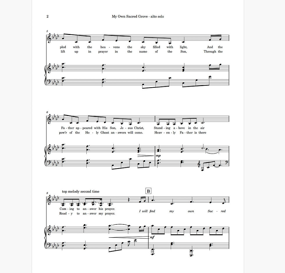 Thumbnail: My Own Sacred Grove - alto solo (Lower key of Ab) - 2 copies