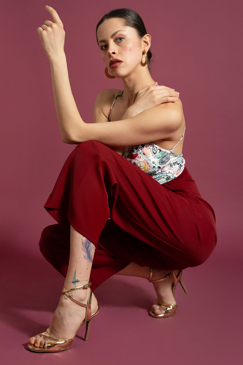 Miniaturbild: Burgundy Tango Pants / Soul & Mind Afrodit Tango Top Set