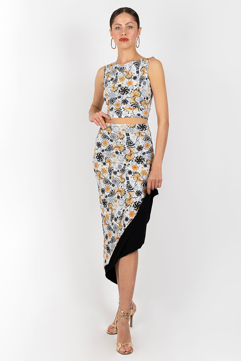 Miniaturbild: Bellisima - Madagascar Hoopoe White & Black Reversible Skirt / Ra Top Tango Set
