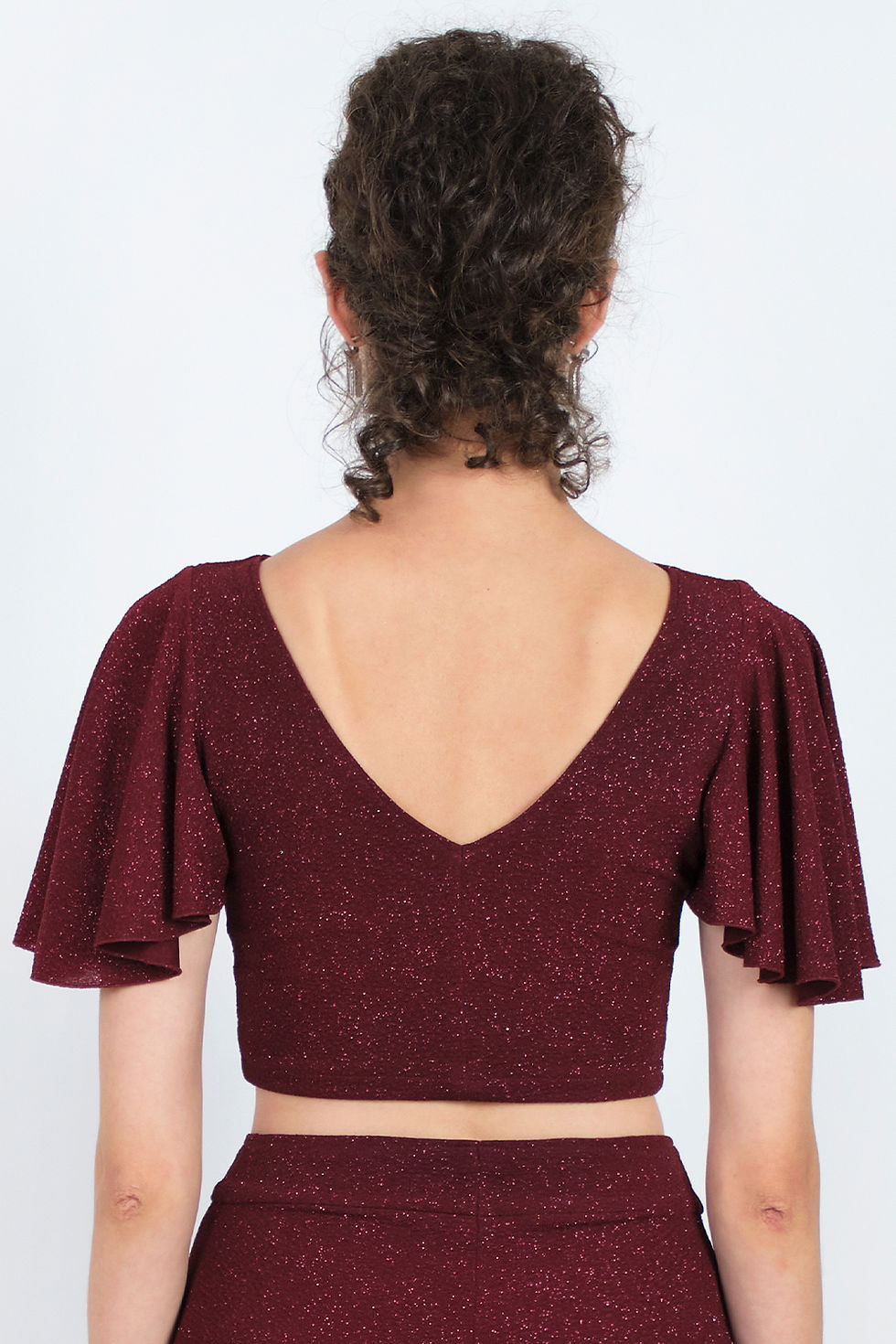 Miniaturbild: Bellisima - Shiny Burgundy Skirt & Wave Top Tango Set