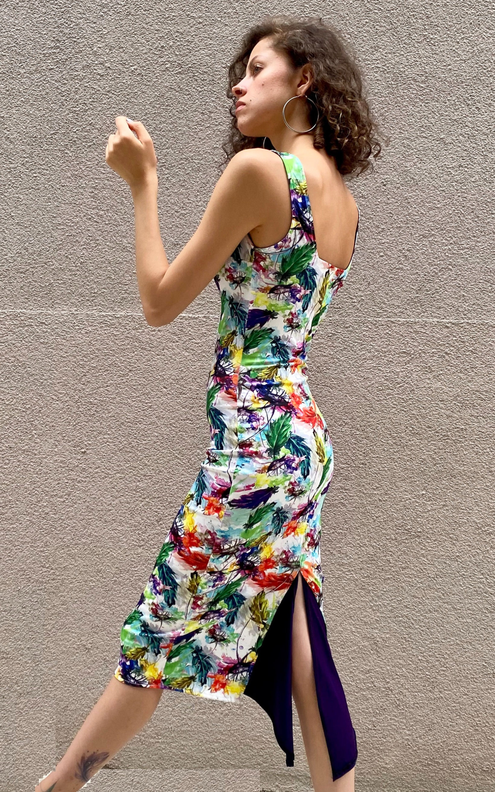Hera 'Tail' -Tropik Style & Purple Reversible Tango Dress