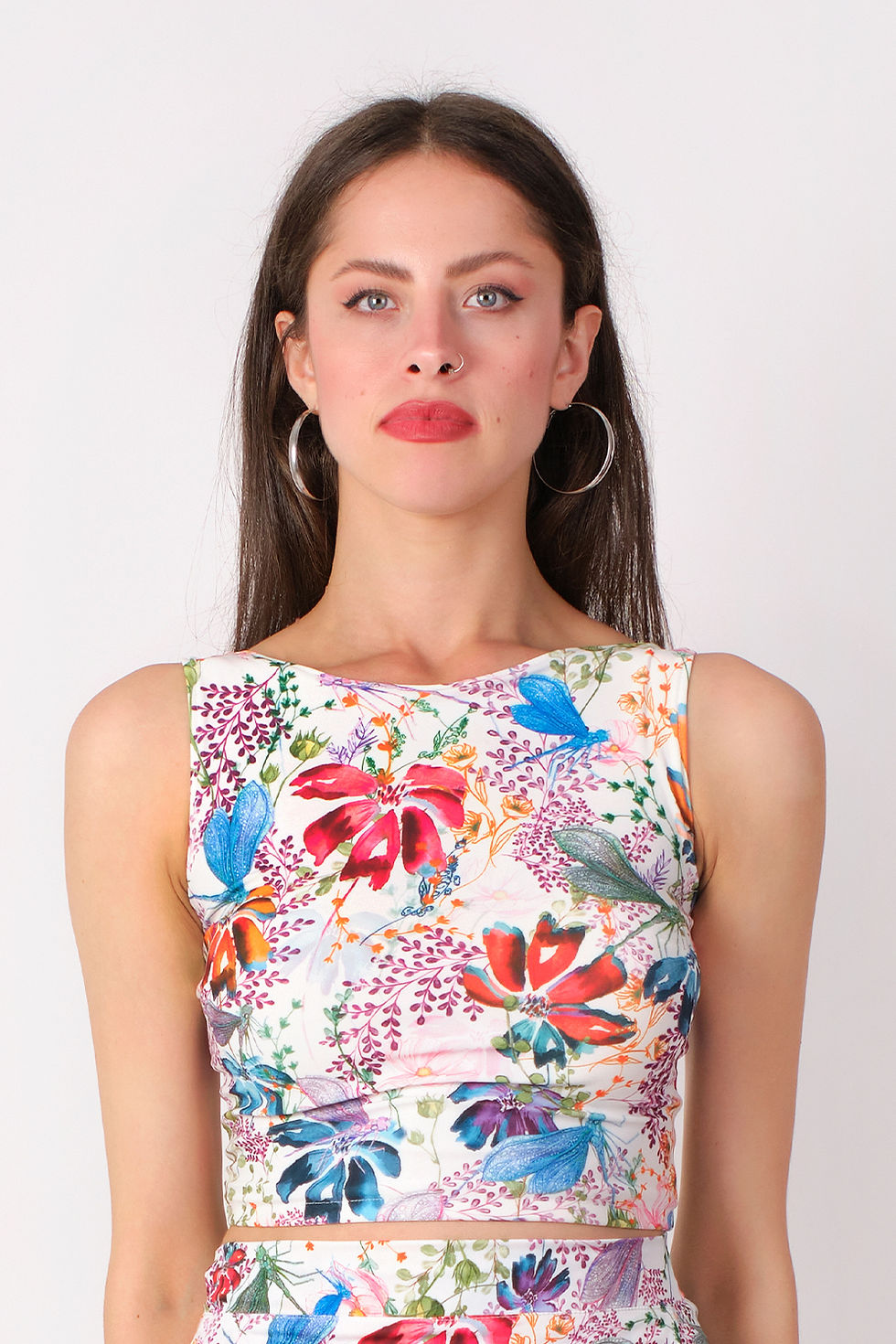 Thumbnail: Agus -White Dragonfly Satin Skirt & Bellisima Tango Top Set