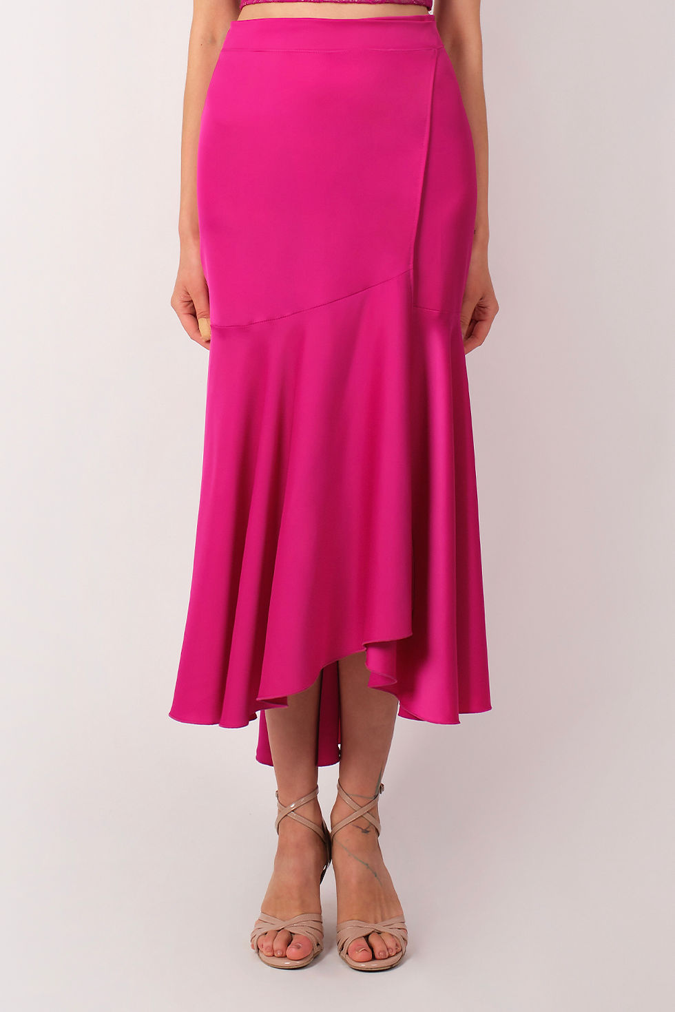 Miniaturbild: Agus - Satin - Fuchsia Color Tango Skirt