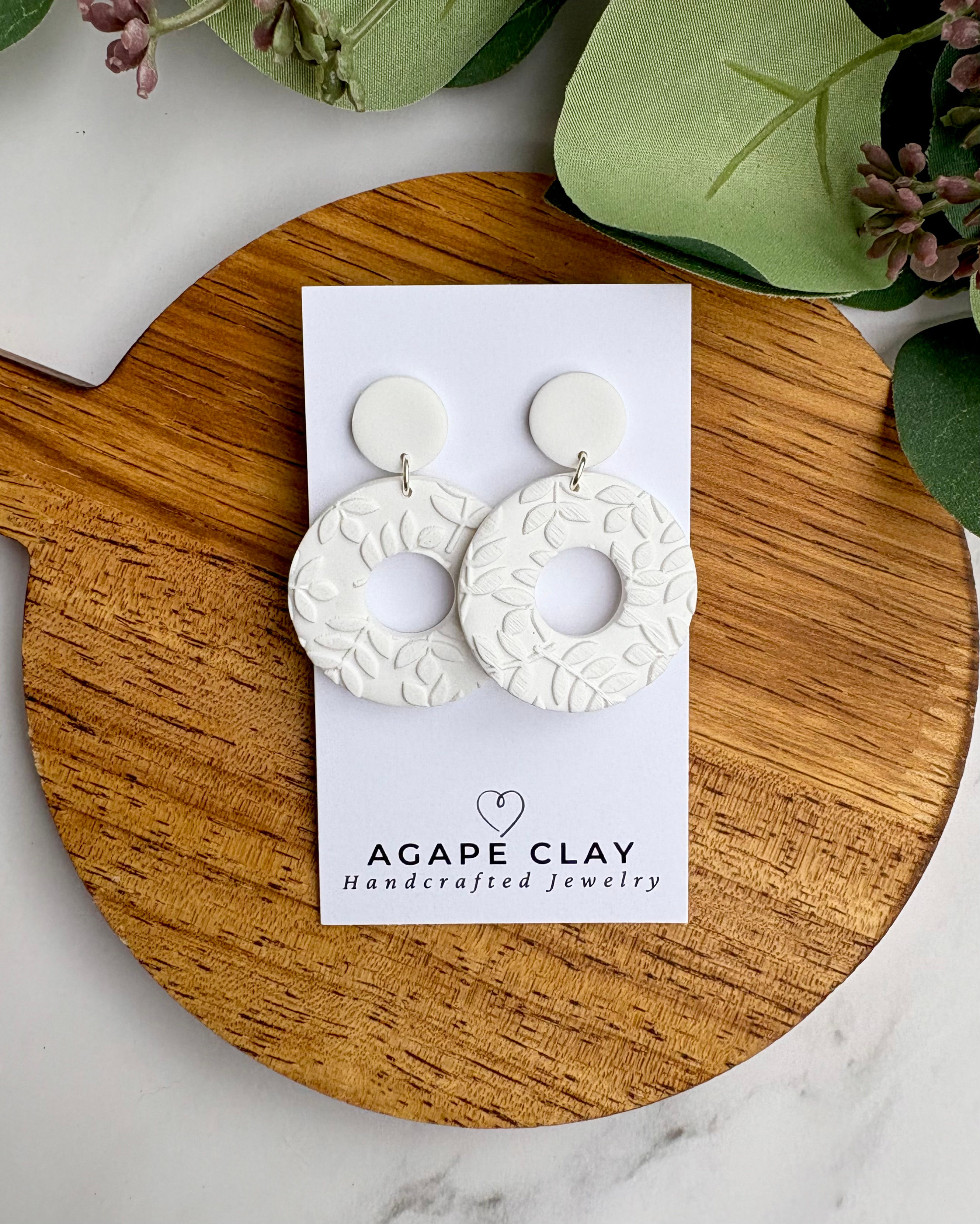 White Large Hoop Dangles