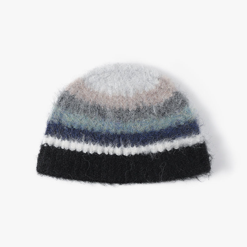 Thumbnail: 78g Wool Blend Fuzzy Knitted Skull Cap