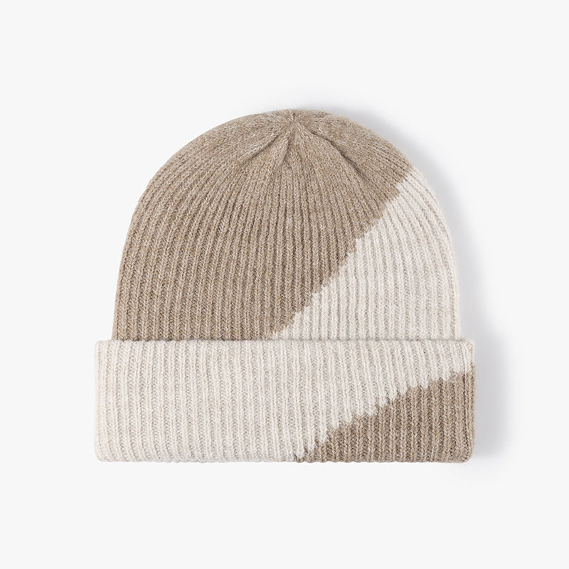 Thumbnail: 96g Wool Blend Contrast Design Beanie