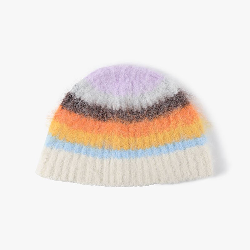Thumbnail: 78g Wool Blend Fuzzy Knitted Skull Cap