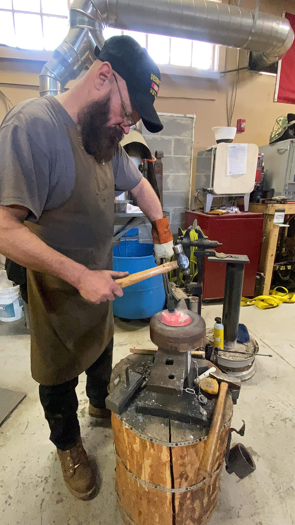 Forming a small bowl. 