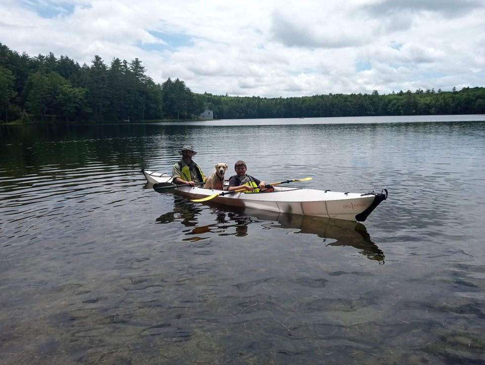Kayaking around the lake