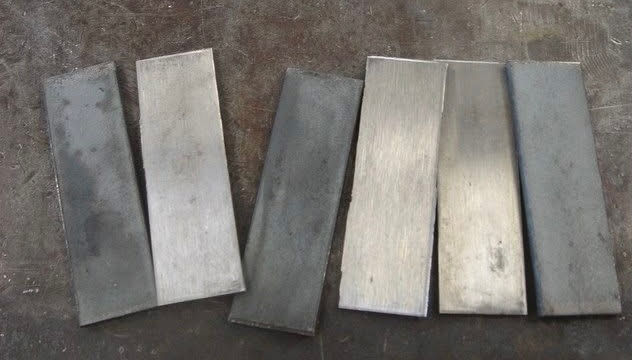 1095 carbon and 15N20 nickel steel.