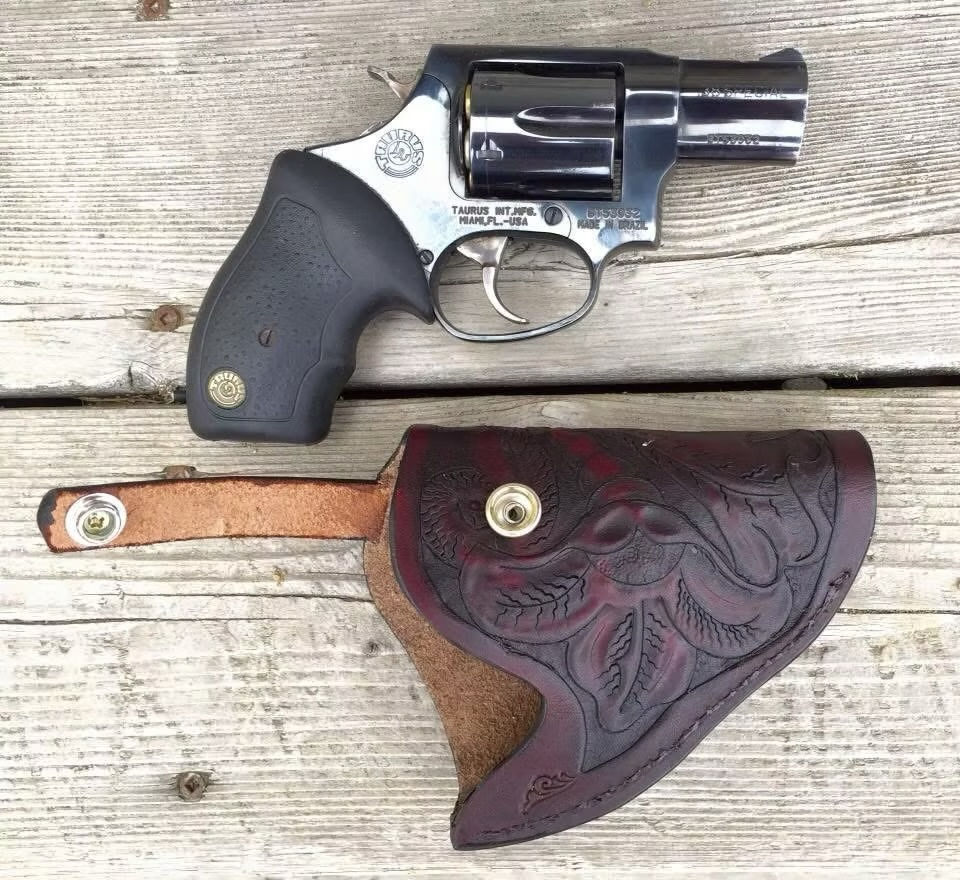 The holster ready for the pistol