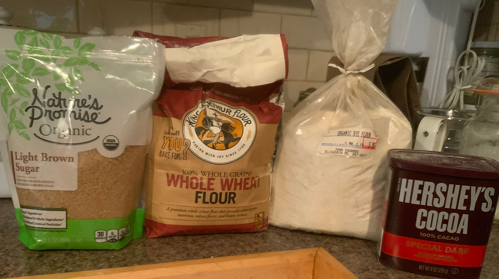 Basic rye bread ingredients