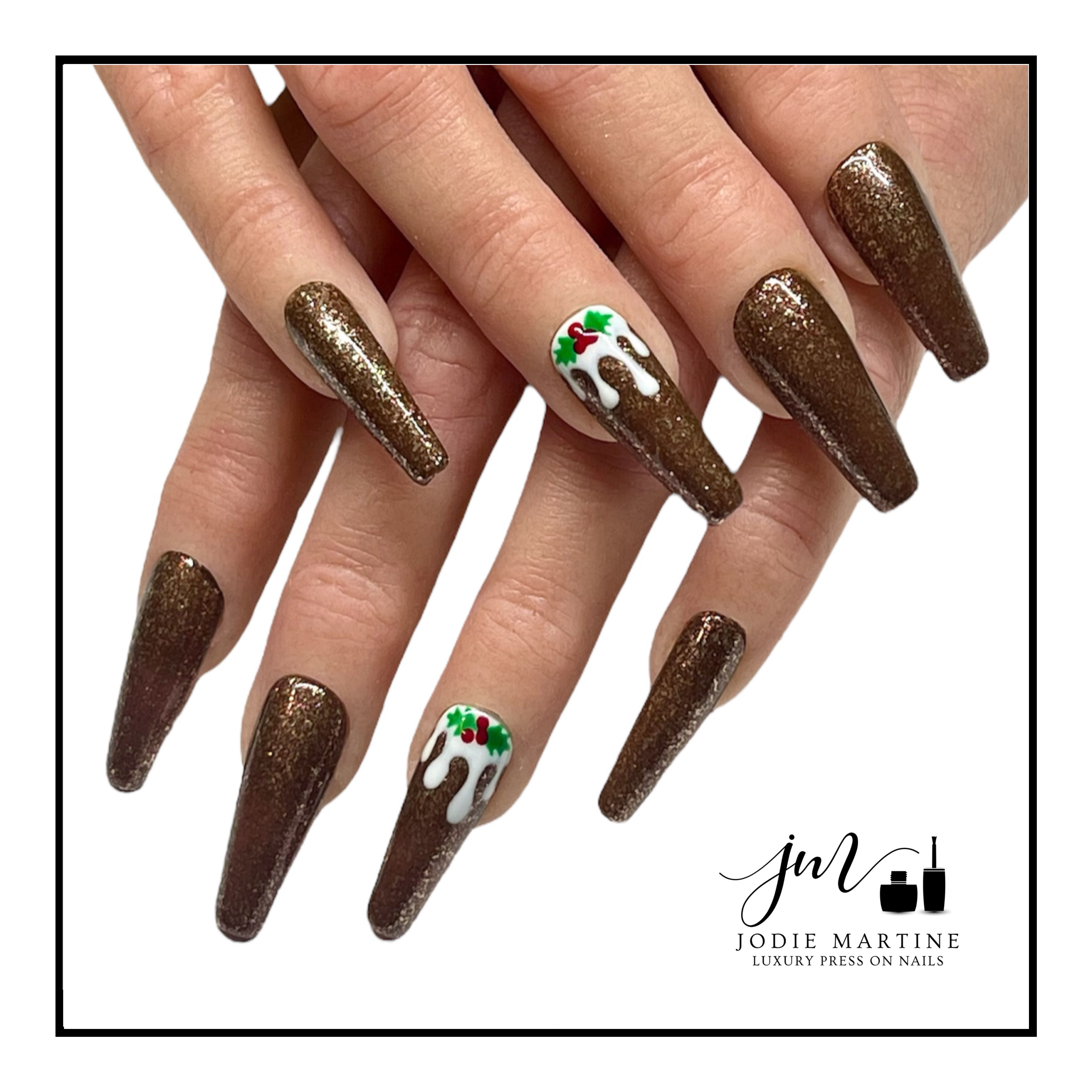 Christmas Puddings • Brown Glitter