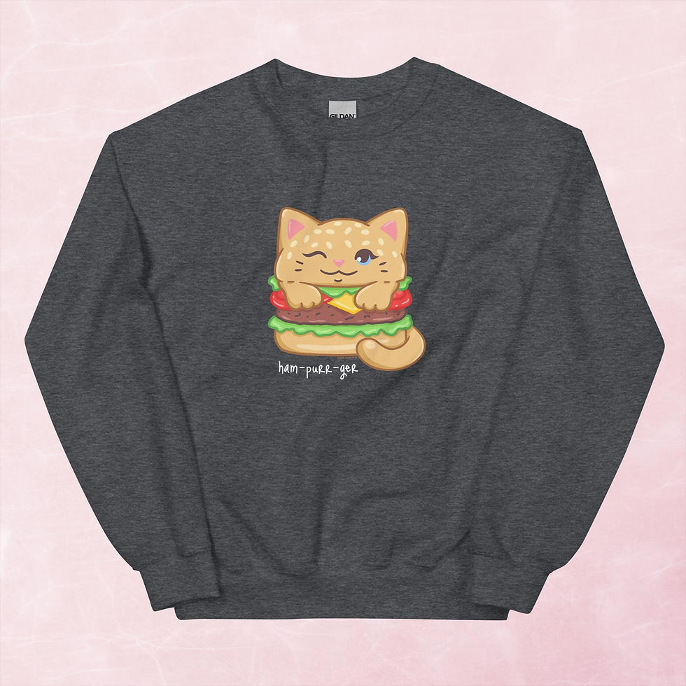Thumbnail: Unisex Ham-purr-ger Sweatshirt
